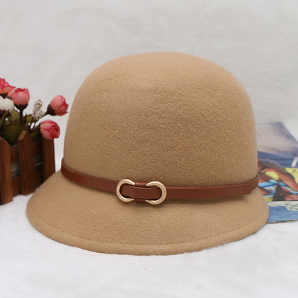 Wholesale Women's Irregular Woolen Hat Camel Bucket Hat