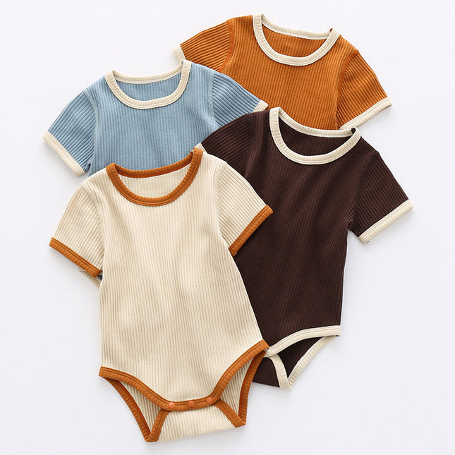 Newborn Baby Short Sleeve Triangle Romper Infants Jumpsuit Bodysuit