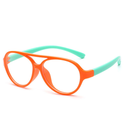 Kids Silicone Anti-blue Light Flat Glasses Can Be Equipped with Myopia Glasses Frames 