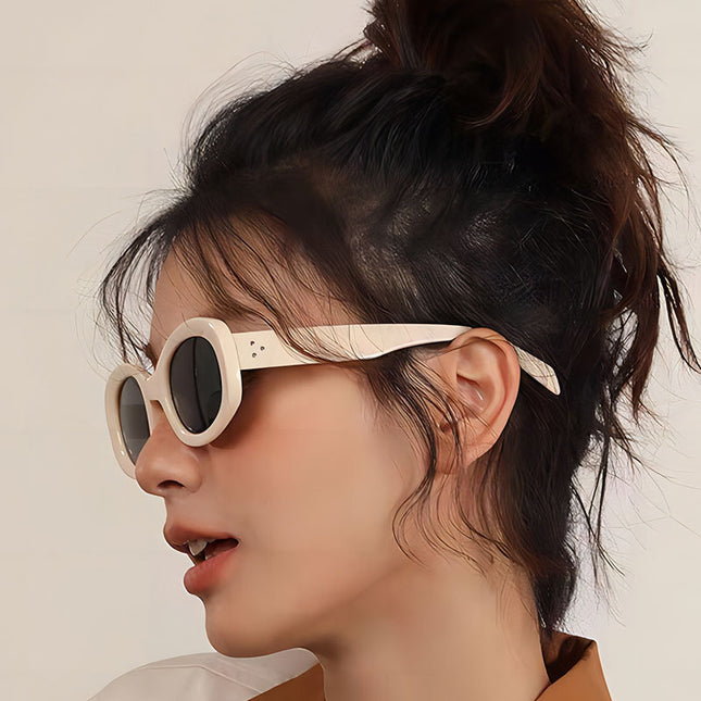 Retro Cat Eye Rice Nails Punk Street Sunglasses Outdoor Casual Party Cycling Sunglasses for Women