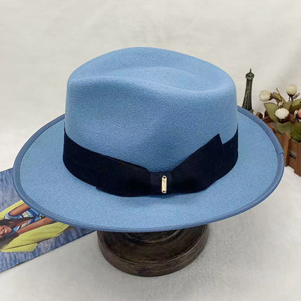 Wholesale Men's Fall Winter Woolen Retro British Jazz Hat Felt Hat 