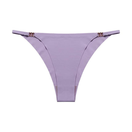 Wholesale Ladies Low Waist Panties Thin Belt Three Ring Buckle Cotton Crotch Sexy Briefs