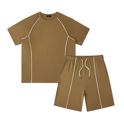 Kids Raglan Sleeves Short Sleeves T-Shirt & Shorts Two Piece Set