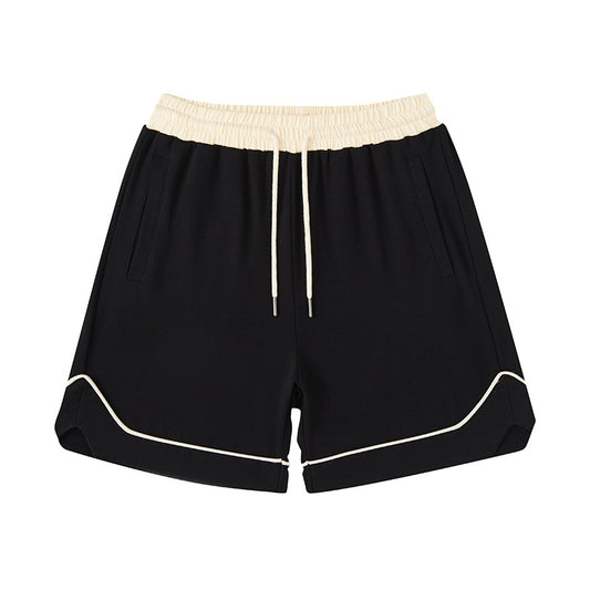 Kids Summer Contrasting Color Woven Band Shorts