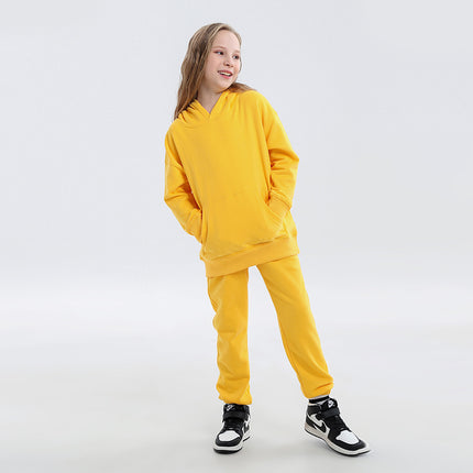 Kids Spring Terry Cotton Loose Sweatshirt  & Joggers Two Piece Set