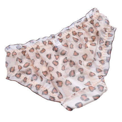 Wholesale Cute Transparent Leopard Print Sexy Briefs for Girls