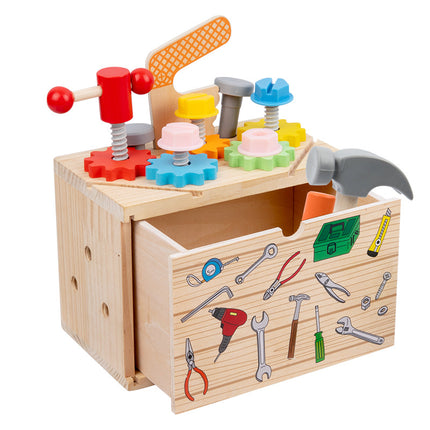 Children's Wooden Multi-functional Drawer Tool Box Set Baby Role Play Educational Toys
