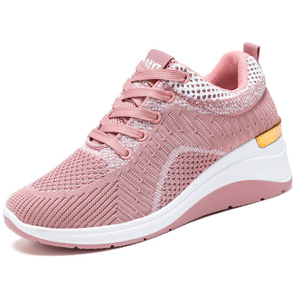 Wholesale Women's Spring Inner Height Increasing Breathable Thick-soled Sneakers