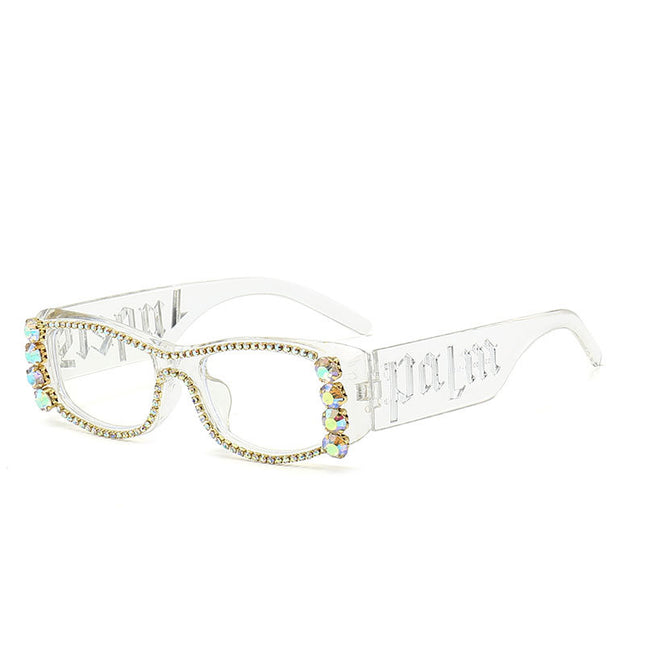 Women's Trendy Anti-UV Fashion Sunglasses with Letters and Rhinestones 