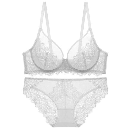 Women's Sexy Lace Ultra-thin Underwear Comfortable Breathable Push-Up Bra Set