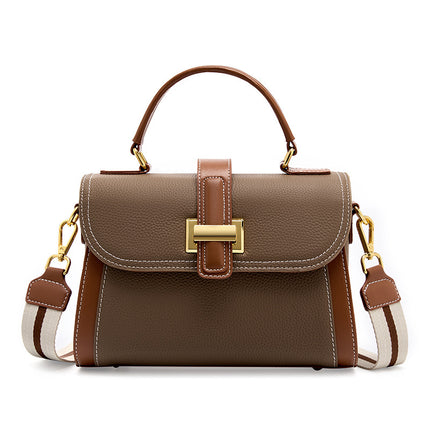 Women's Fashionable First Layer Cowhide Bag Handbag Crossbody Bag Light Luxury Shoulder Bag
