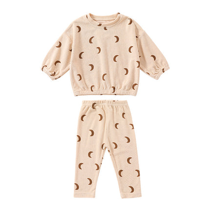 Wholesale Spring Infants and Children Printed Stripe Set Baby Two-piece Loose Casual Suit