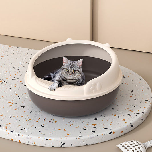 Small Semi-enclosed Open Cat Litter Box PP Plastic Cat Nest Removable Anti-splash Cat Litter Box Pet Supplies 
