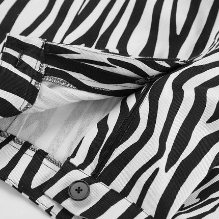 Wholesale Women's Summer Zebra Print Wide Leg Loose Shorts