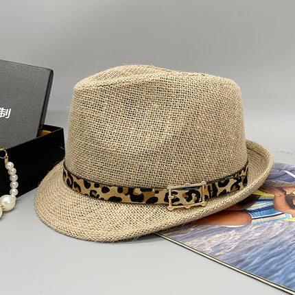 Wholesale Women's Summer Short Brim Jute Jazz Hat Sunshade Straw Hat 