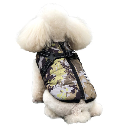Dog Clothes Outdoor Thickened Warm Pet Padded Vest Reflective Webbing Vest 