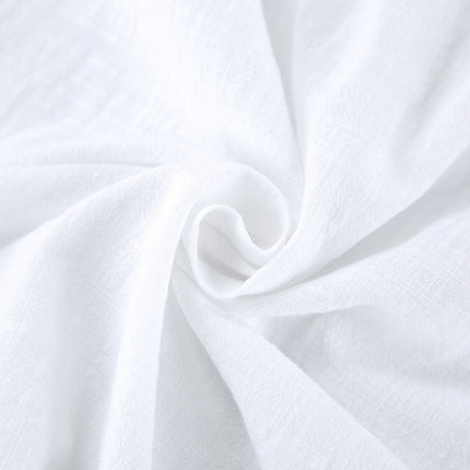 Wholesale Ladies Summer White Dress Simple V Neck Cotton Loose Casual Mini Dress