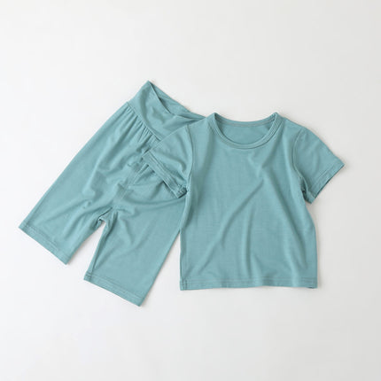 Infant Baby Summer Modal Thin Short Sleeve Top Shorts Two-piece Set