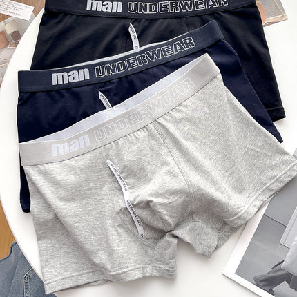 Men's Pure Cotton Breathable Mid-rise Sporty and Cute Boxer Briefs
