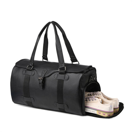 Men's PU Leather Large-capacity Luggage Includes Independent Shoe Compartment 