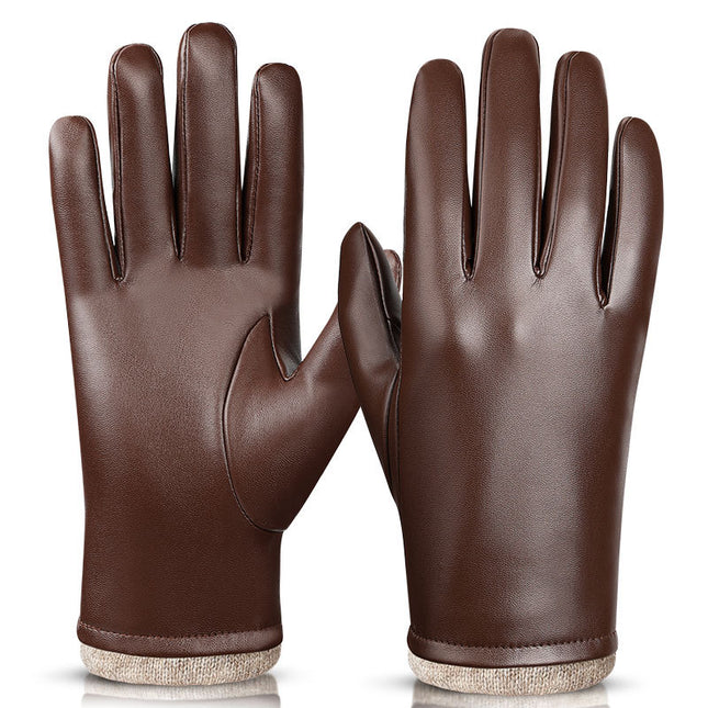 Wholesale Winter Warm Gloves Windproof Waterproof Pu Leather Gloves
