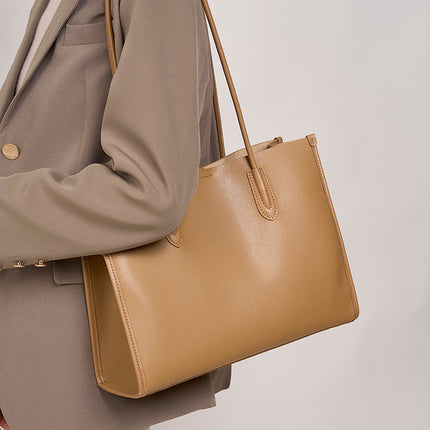 Women's Soft Leather Tote Bag High-end Large-capacity Cowhide Shoulder Bag 