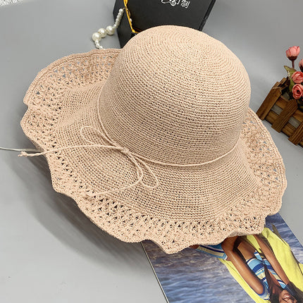 Women's Summer Seaside Beach Foldable Straw Hat High-end Monofilament Hat