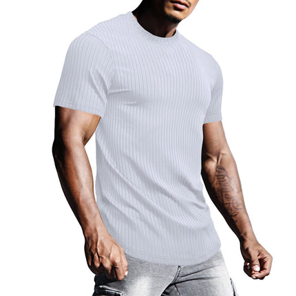 Men's Sports Tight Short-sleeved Round Neck T-shirt Fitness Corset