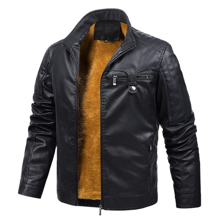 Wholesale Men's Winter Warm PU Leather Jacket