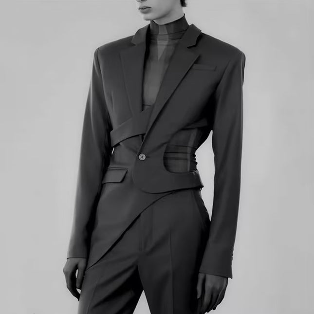 Wholesale Women's Spring Asymmetrical Hollow Fashion Blazer Top