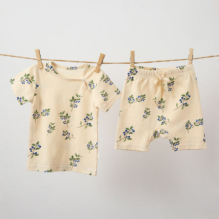 Wholesale Toddler Baby Thin Cotton Short Sleeve Shorts Two Piece Set