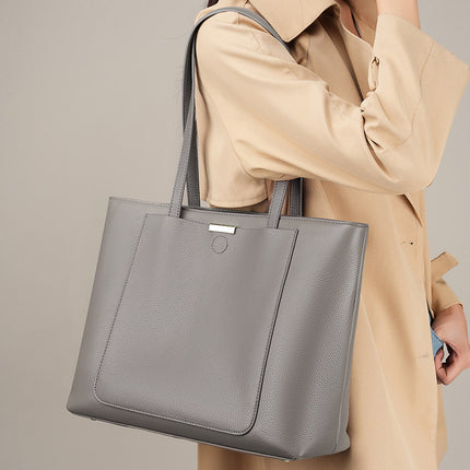 Women's High-end Large-capacity Bag Trendy Tote Bag Shoulder Genuine Leather Bag 