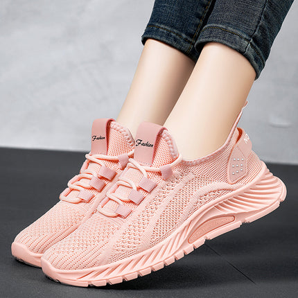Wholesale Women's Sports Casual Shoes Breathable Fly Knit Running Shoes 