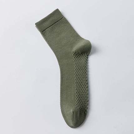 Wholesale Men's Summer Anti-odor Antibacterial and Sweat-absorbent Cotton Mid-calf Socks