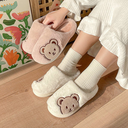 Wholesale Women's Cute Winter Home Non-slip Thick-soled Warm Slippers