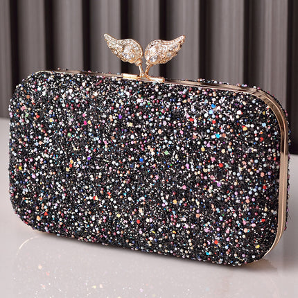 Women's Rhinestone Beads and Sequins Evening Bag Retro Butterfly Dress Bag 