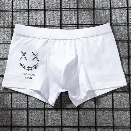 Men's Pure Cotton Boxer Briefs Breathable Cartoon Cute Underwear