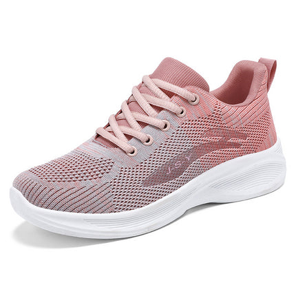 Wholesale Women's Breathable Fly Mesh Shoes Spring Casual Soft Sole Sneakers 
