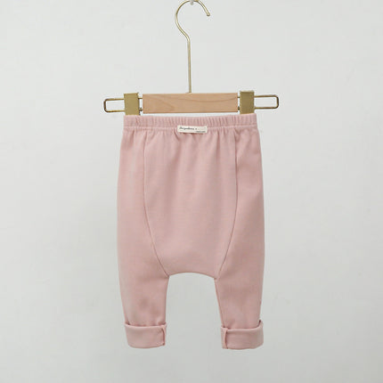 Infant Baby Solid Color Spring Casual Cotton Big PP Fleece Pants