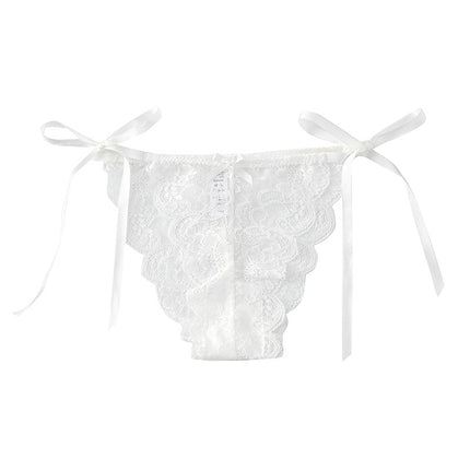 Wholesale Women's Full Lace Sexy Transparent Straps Thin Low-waisted Briefs