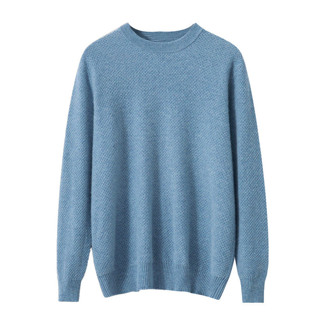 Men's Fall Winter Loose Round Neck Pullover Casual Cashmere Sweater