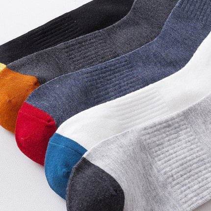 Men's Spring Summer Thin Cotton Sweat-absorbent Breathable Sports Mid-calf Socks
