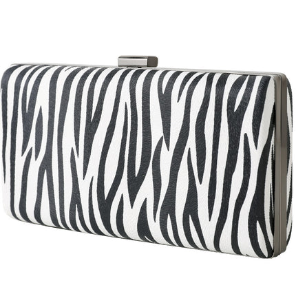 Zebra Print Evening Party Bag Fashion Clutch Bag PU Chain Evening Bag 