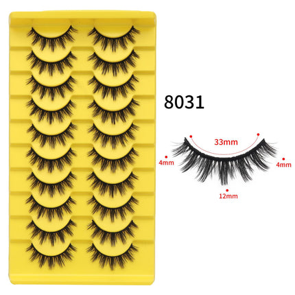 Wholesale 10 Pairs of Messy Eye End Lengthening Multi-layered 3D False Eyelashes 