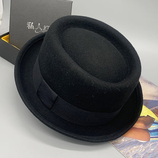 Wholesale Men's and Women's Woolen Nylon Cuffed Hats with Rounded Brim 