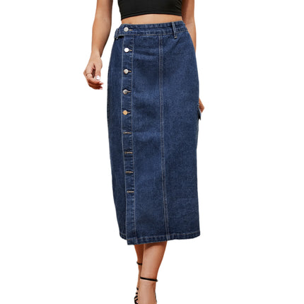 Wholesale Women's Semi-elastic Denim Workwear Casual Skirt
