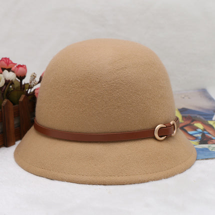 Wholesale Women's Irregular Woolen Hat Camel Bucket Hat