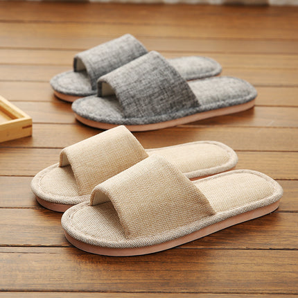 Wholesale Men's Spring and Autumn Home Non-Slip Linen Slippers