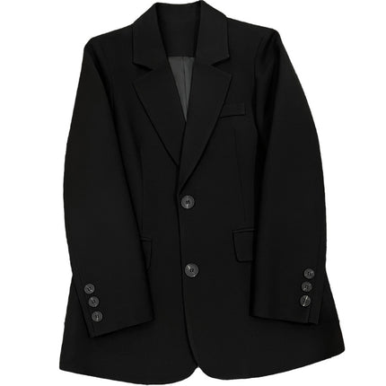 Wholesale Women's Spring Autumn Back Slit Black Blazer Jacket