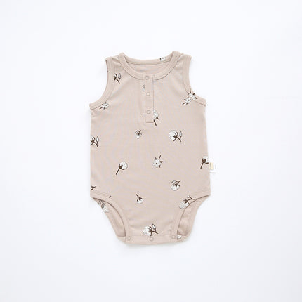 Newborn Summer Sleeveless Siamese Bodysuit Infant Cotton Triangle Romper